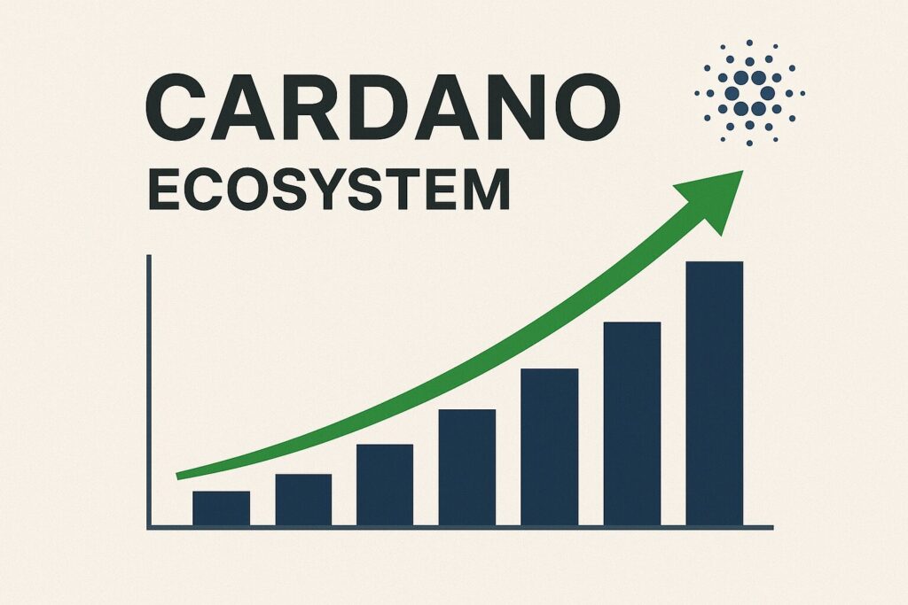 Best Crypto to Buy Now: Chainlink, Cardano, PEPE or Remittix (2025 Guide) a clean graphic showing cardano’s ecosystem expanding steadily over time