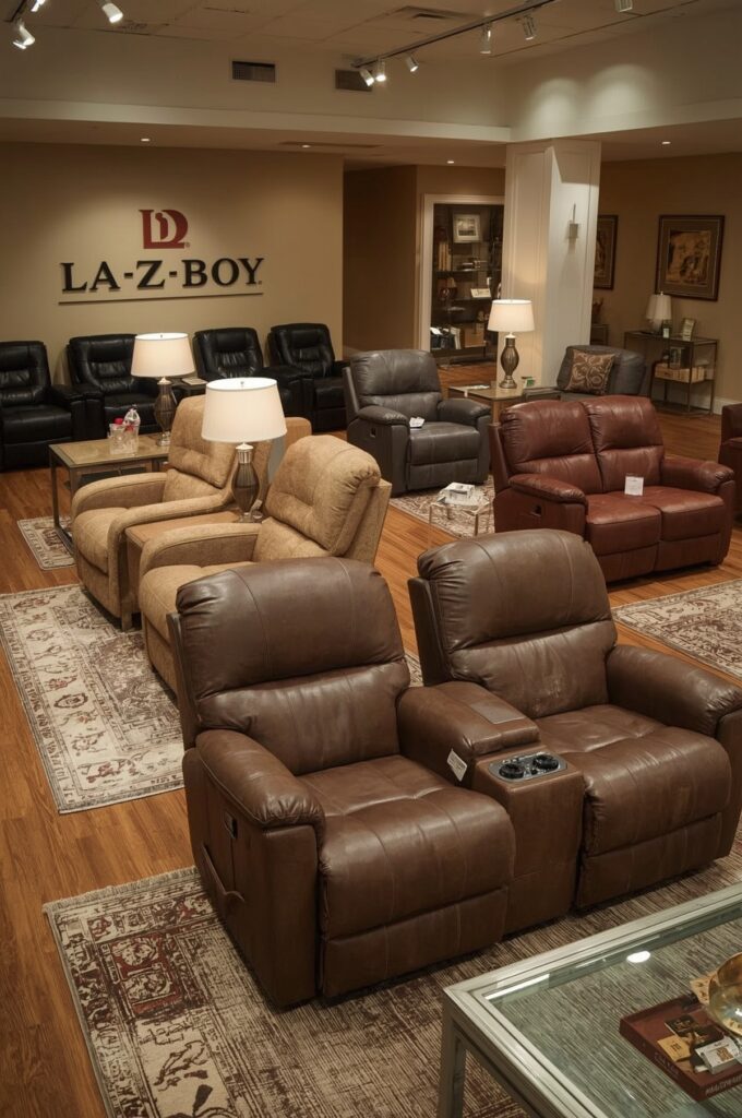 la z boy recliners inside a retail showroom.
