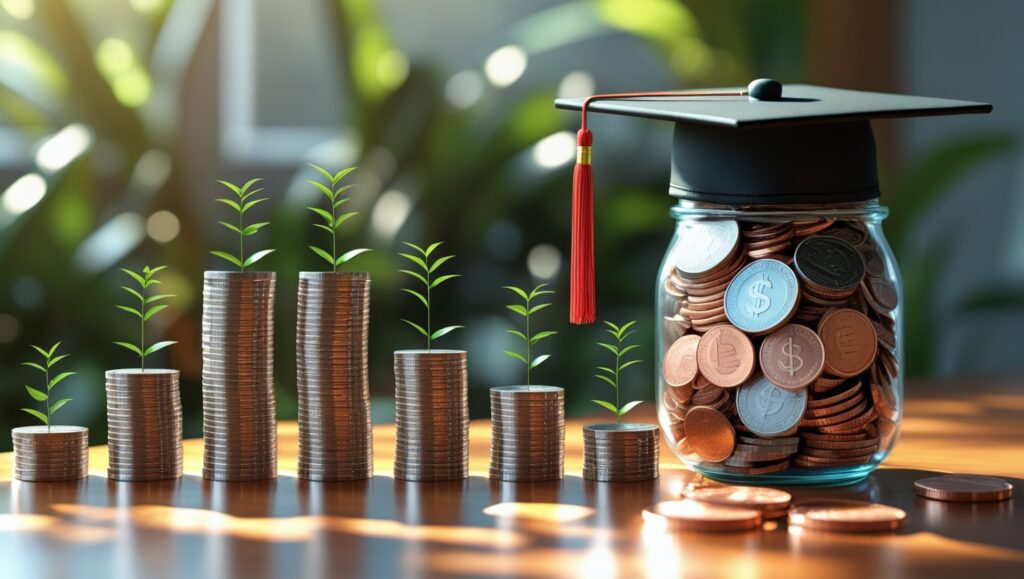 neatly stacked coins