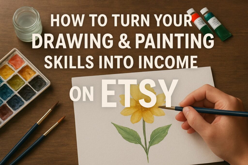 how to turn your drawing & paining skills into income on etsy